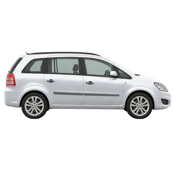 Opel Zafira 2013 en plateado, vista lateral (hacia la derecha)