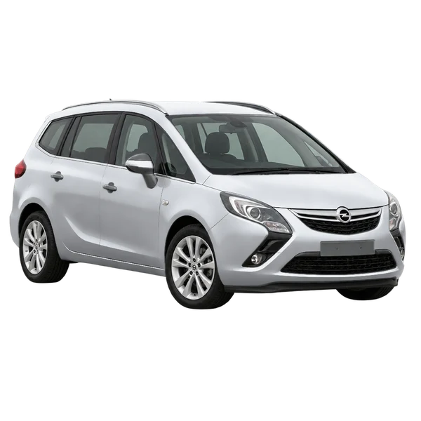 2014 Opel Zafira in Silber, Ansicht: Dreiviertelansicht vorne (nach links gerichtet)