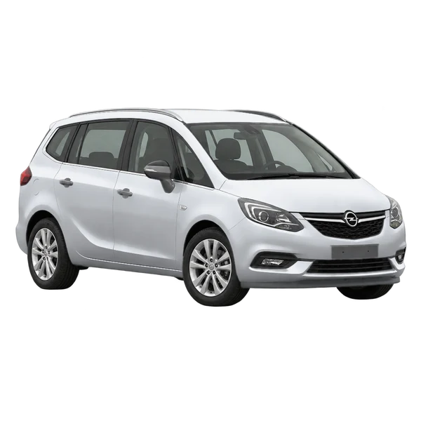 2017 Opel Zafira in Silber, Ansicht: Dreiviertelansicht vorne (nach links gerichtet)