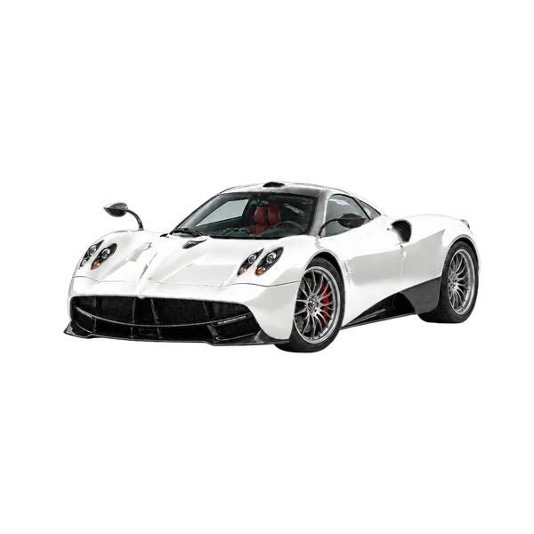 2021 Pagani Huayra in weiß, Ansicht: Dreiviertelansicht vorne (nach links gerichtet)