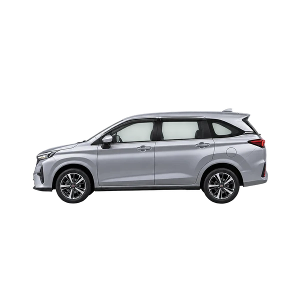Perodua Alza 2022 prata, vista lateral (voltada para a esquerda)