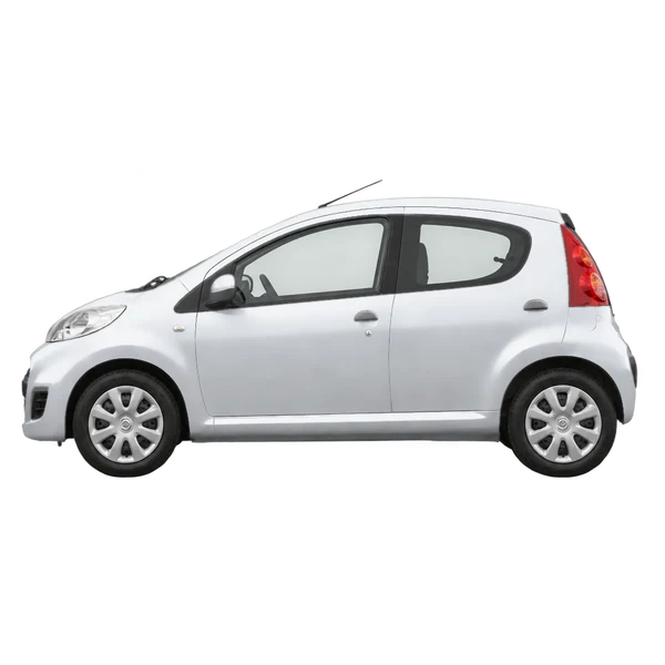 Peugeot 107 2010 prata, vista lateral (voltada para a esquerda)