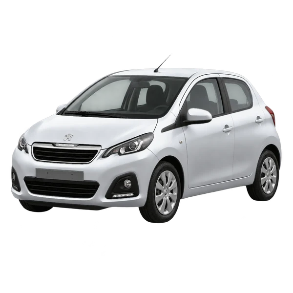 Peugeot 108 2016 prata, vista dianteira em três quartos (voltada para a esquerda)