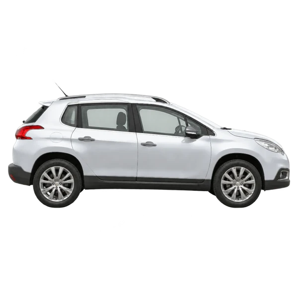 Peugeot 2008 2013 باللون فضي، منظر منظر جانبي (باتجاه اليمين)