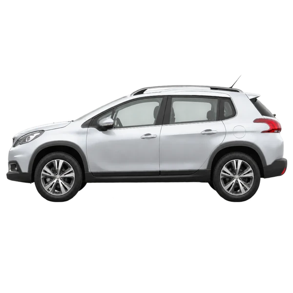 Peugeot 2008 2017 prata, vista lateral (voltada para a esquerda)