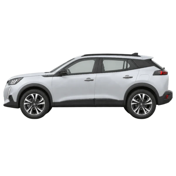 シルバーの2021 Peugeot 2008(側面(左向き)ビュー)