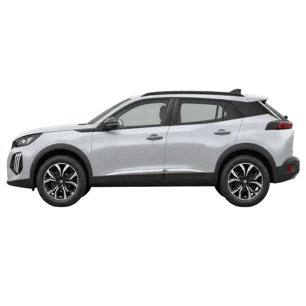 Peugeot 2008 2024 argent, vue côté (vers la gauche)