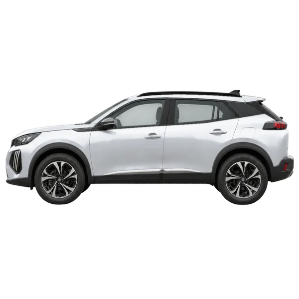 2026 Peugeot 2008 in Silber, Ansicht: Seite (nach links gerichtet)