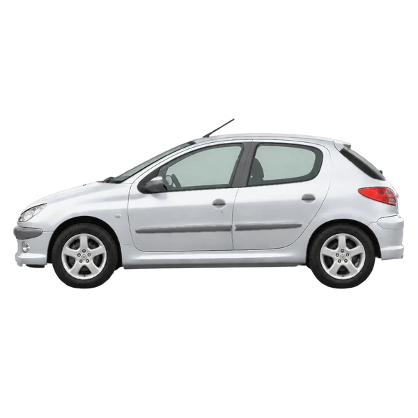 Peugeot 206 2006 argent, vue côté (vers la gauche)
