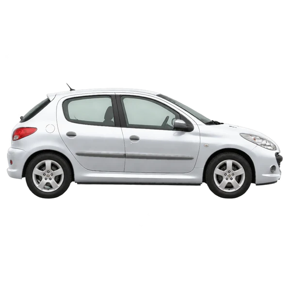 シルバーの2011 Peugeot 206（側面（右向き）ビュー）
