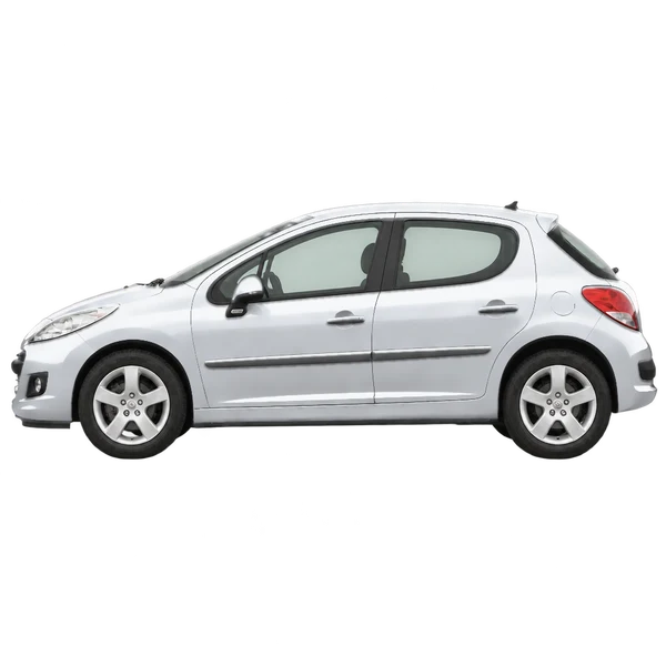 Peugeot 207 2007 prata, vista lateral (voltada para a esquerda)
