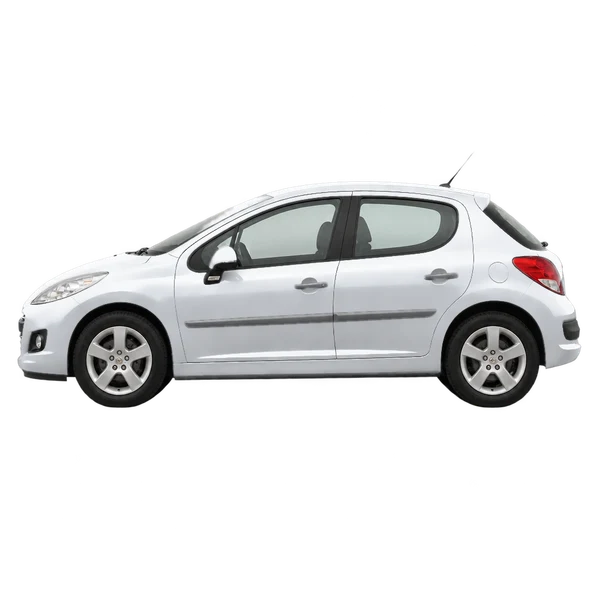 Peugeot 207 2011 prata, vista lateral (voltada para a esquerda)