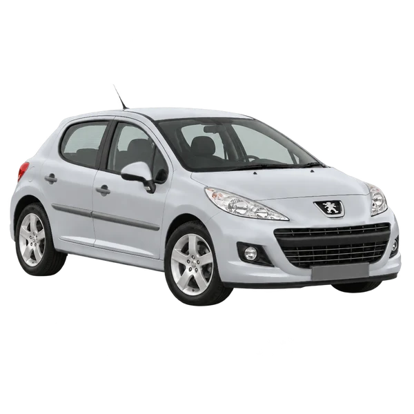 silver 2012 Peugeot 207 front three-quarter (facing right) view