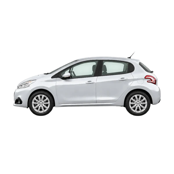 シルバーの2015 Peugeot 208（側面（左向き）ビュー）