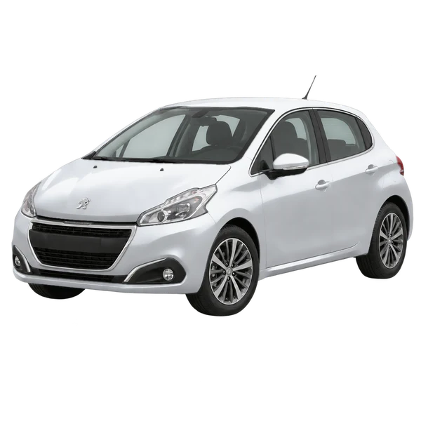 silver 2016 Peugeot 208 front three-quarter (facing left) view