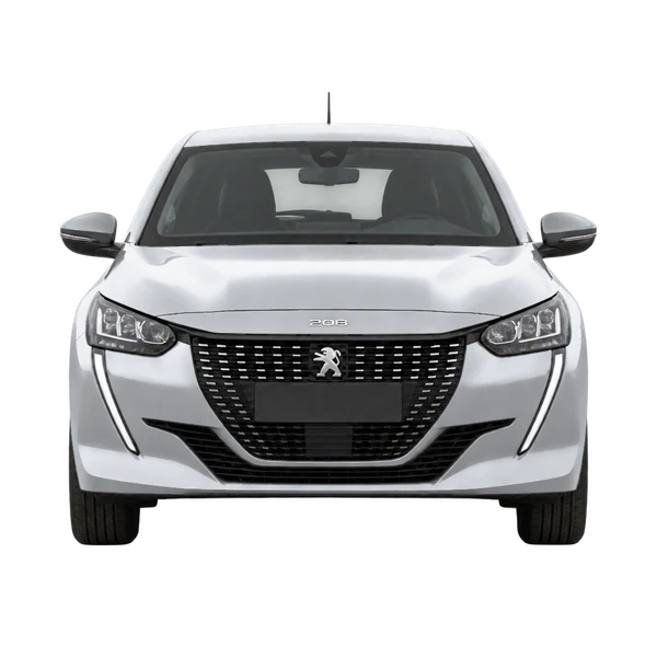 シルバーの2021 Peugeot 208（正面ビュー）