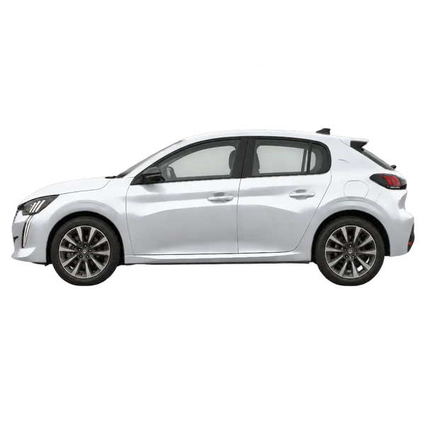 Peugeot 208 2023 prata, vista lateral (voltada para a esquerda)