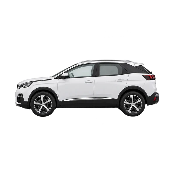 2019 Peugeot 3008 in weiß, Ansicht: Seite (nach links gerichtet)