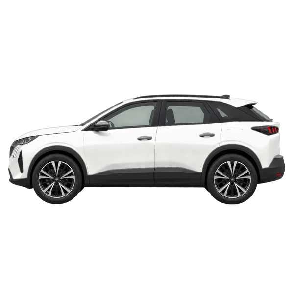 2025 Peugeot 3008 in weiß, Ansicht: Seite (nach links gerichtet)