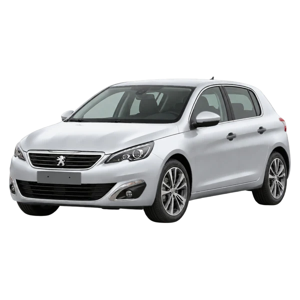 シルバーの2016 Peugeot 308(フロントスリークォーター(左向き)ビュー)