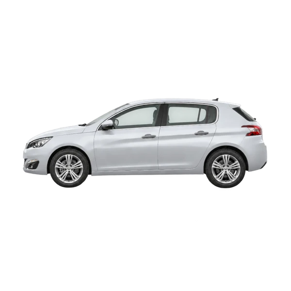 シルバーの2016 Peugeot 308(側面(左向き)ビュー)