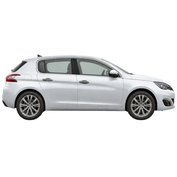 シルバーの2016 Peugeot 308(側面(右向き)ビュー)