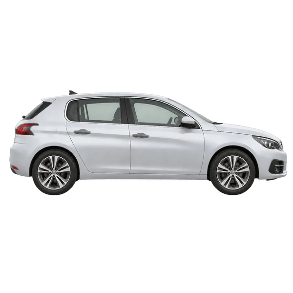 2018 Peugeot 308 in Silber, Ansicht: Seite (nach rechts gewandt)