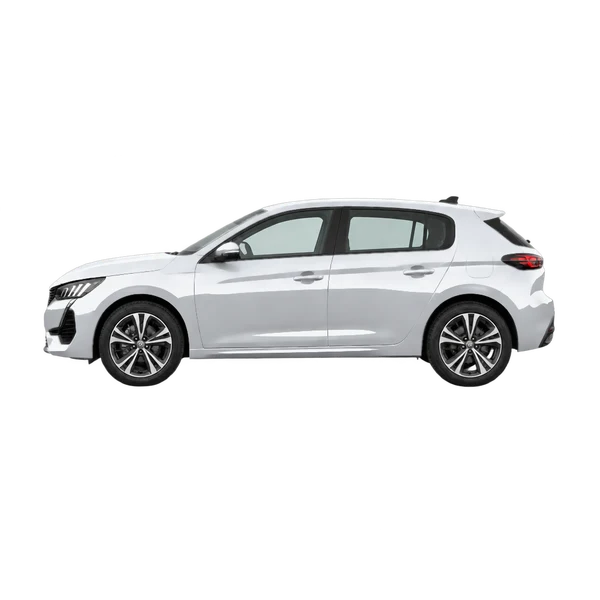 2021 Peugeot 308 in Silber, Ansicht: Seite (nach links gerichtet)