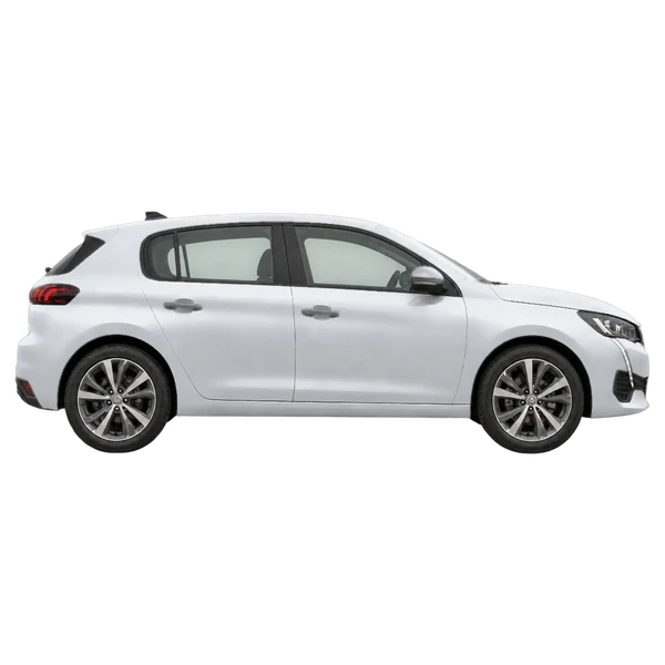 2021 Peugeot 308 in Silber, Ansicht: Seite (nach rechts gewandt)