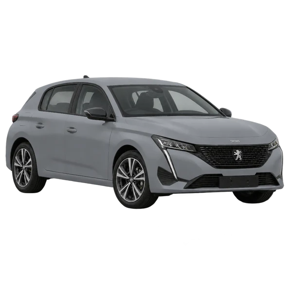 Peugeot 308 2022 en gris, vista frontal tres cuartos (hacia la izquierda)
