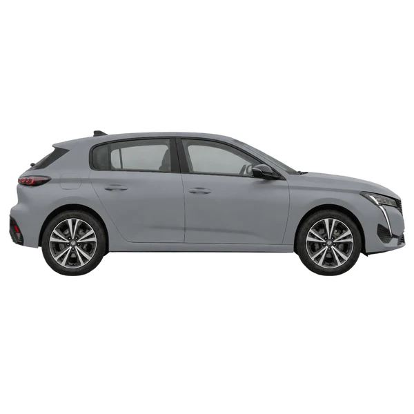 Peugeot 308 2022 en gris, vista lateral (hacia la derecha)