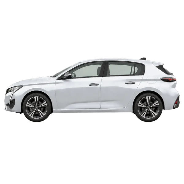 Peugeot 308 2023 argent, vue côté (vers la gauche)