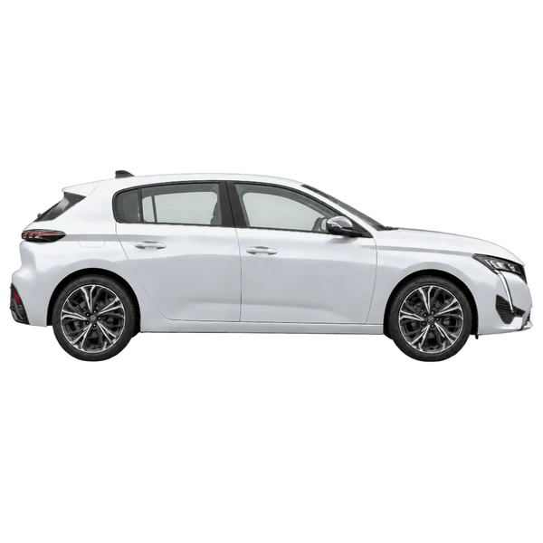 2024 Peugeot 308 in Silber, Ansicht: Seite (nach rechts gewandt)