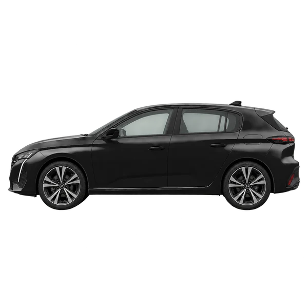 black 2026 Peugeot 308 side (facing left) view