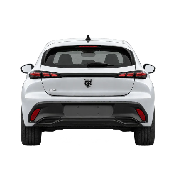 silver 2026 Peugeot 308 rear view