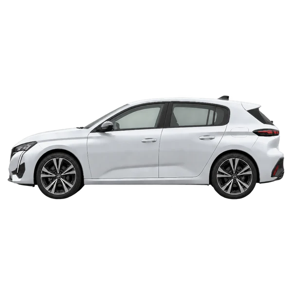 silver 2026 Peugeot 308 side (facing left) view