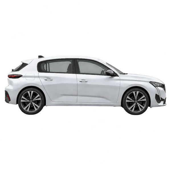 silver 2026 Peugeot 308 side (facing right) view