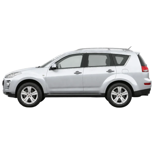 シルバーの2009 Peugeot 4007（側面（左向き）ビュー）