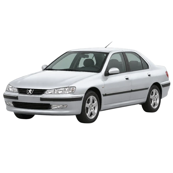 Peugeot 406 2001 prata, vista dianteira em três quartos (voltada para a esquerda)