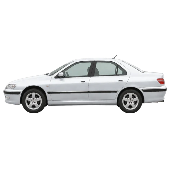 Peugeot 406 2001 prata, vista lateral (voltada para a esquerda)