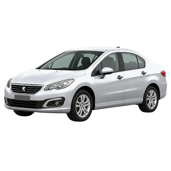 Peugeot 408 2016 prata, vista dianteira em três quartos (voltada para a esquerda)