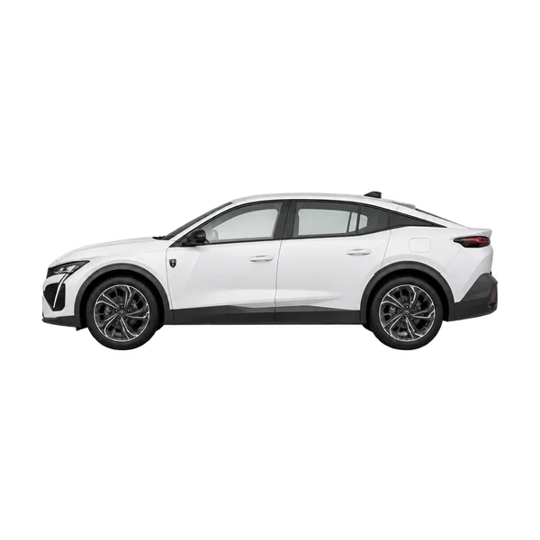 Peugeot 408 2024 blanc, vue côté (vers la gauche)