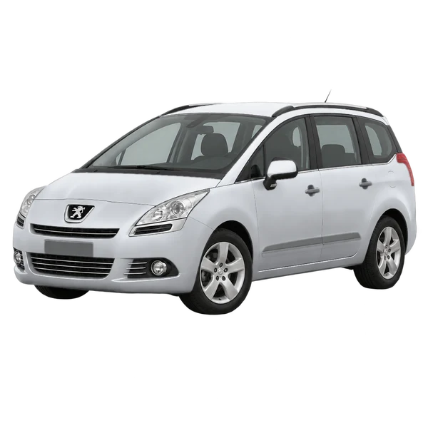 Peugeot 5008 2011 argent, vue trois-quarts avant (orienté vers la gauche)