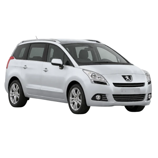 Peugeot 5008 2012 argent, vue trois-quarts avant (orienté vers la gauche)