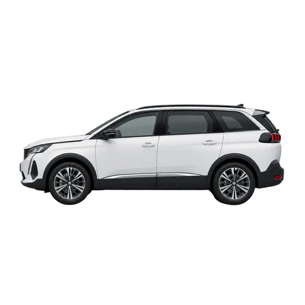 2025 Peugeot 5008 in weiß, Ansicht: Seite (nach links gerichtet)