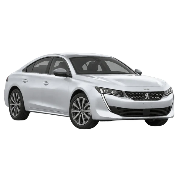 2020 Peugeot 508 in Silber, Ansicht: Dreiviertelansicht vorne (nach links gerichtet)