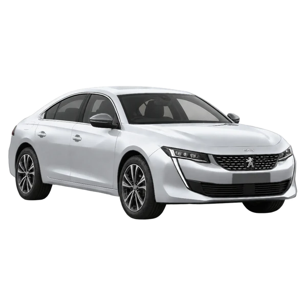 2021 Peugeot 508 in Silber, Ansicht: Dreiviertelansicht vorne (nach links gerichtet)