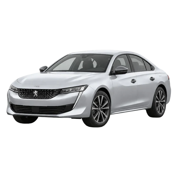2022 Peugeot 508 in Silber, Ansicht: Dreiviertelansicht vorne (nach links gerichtet)