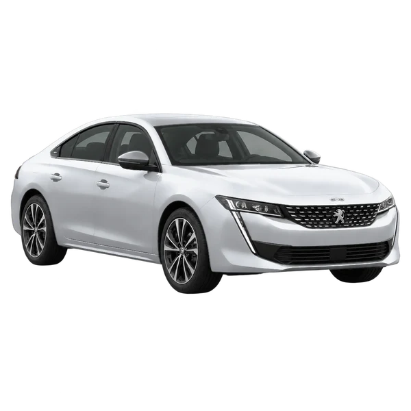 2023 Peugeot 508 in Silber, Ansicht: Dreiviertelansicht vorne (nach links gerichtet)