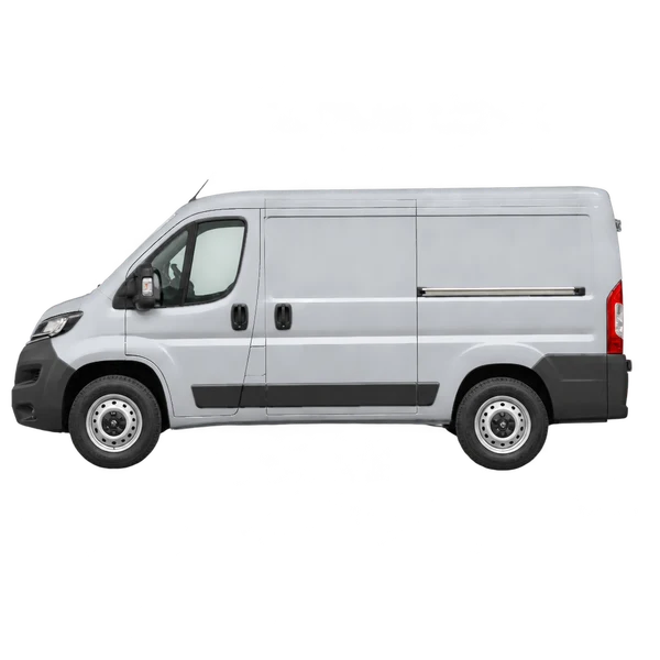 2025 Peugeot Boxer in Silber, Ansicht: Seite (nach links gerichtet)